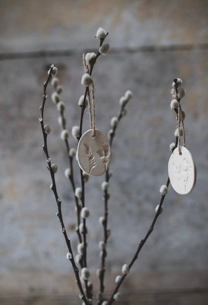 Preorder Small Hand Pressed Crafted Hanging Ceramic Eggs