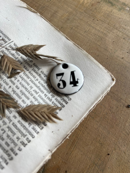 Vintage Enamel Number Discs