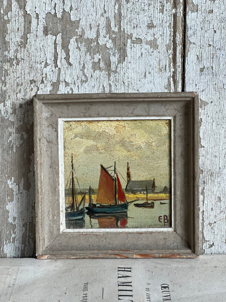 Framed Antique French Oil Landscape