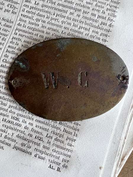 Brass WC Sign