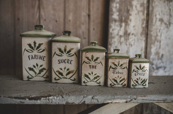 Vintage French Kitchen Cannisters