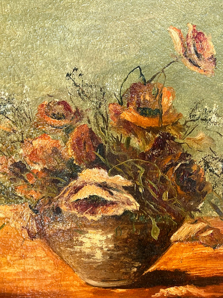 Beautiful Vintage Floral on Board