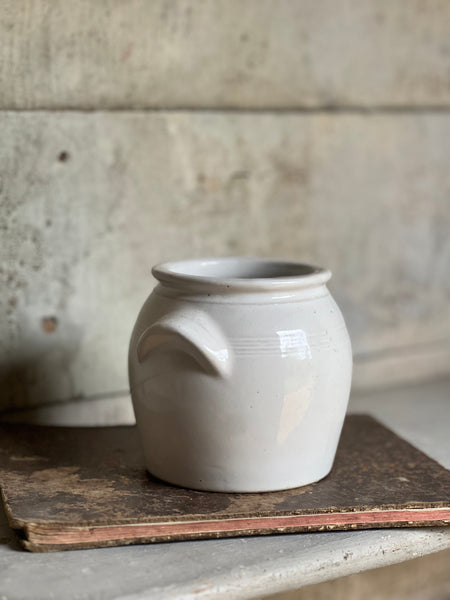 Small Crisp White Confit Jar