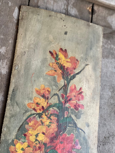 Beautiful Vintage Floral on Board