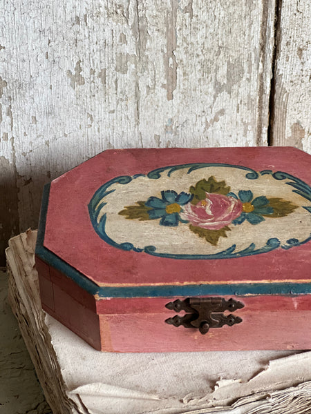 French Painted Blue Box