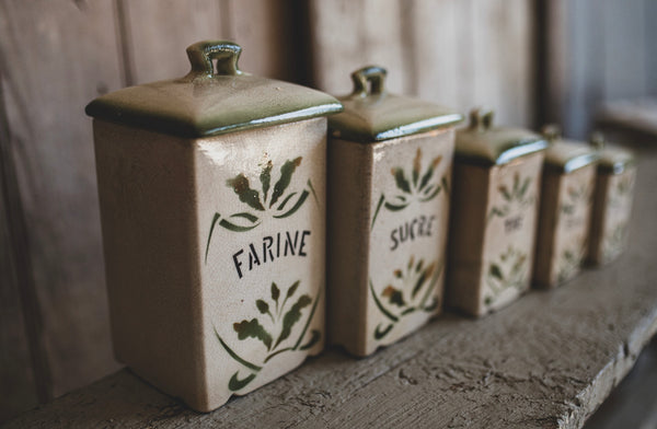 Vintage French Kitchen Cannisters
