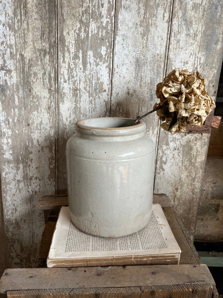 Vintage French Stoneware Pot H V Paris