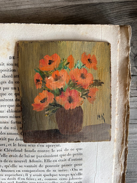 Small French Floral Oil Painting