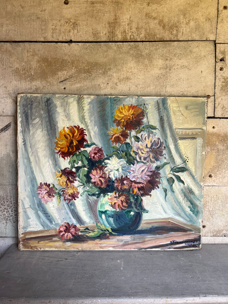 Large Floral Oil Painting