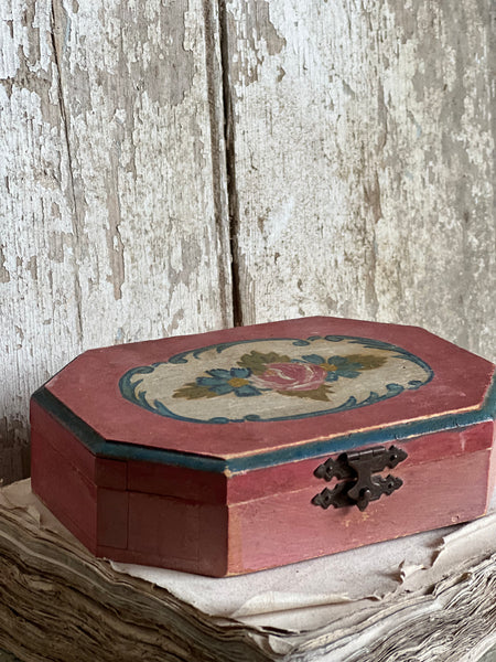 French Painted Blue Box