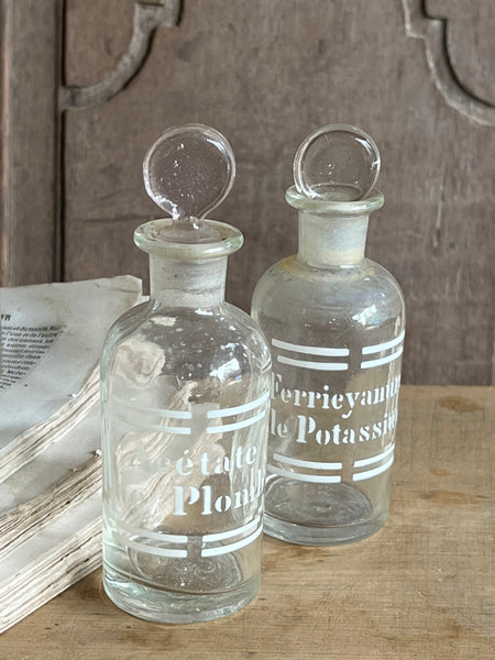 Vintage French Chemist Bottles