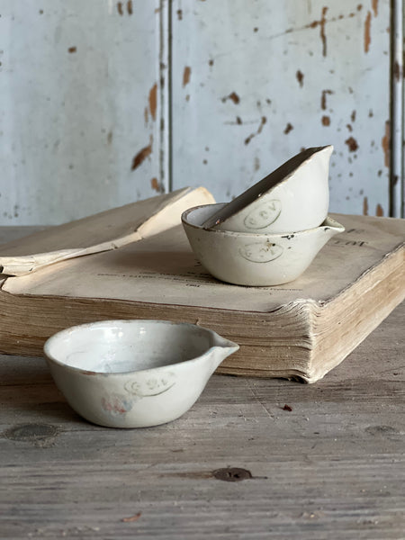 Collection of three small French Crucible Bowl