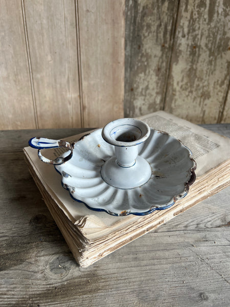 Vintage Enamel Candlestick Holder