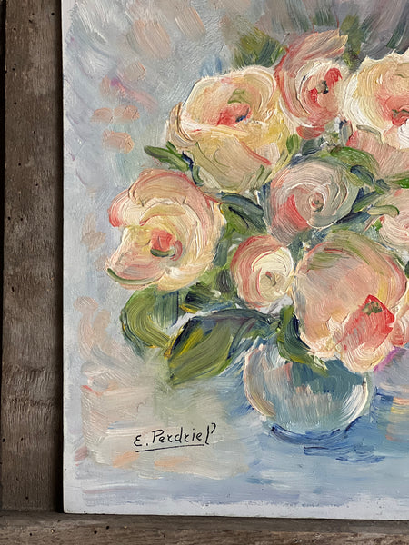 Floral Oil Painting on Board