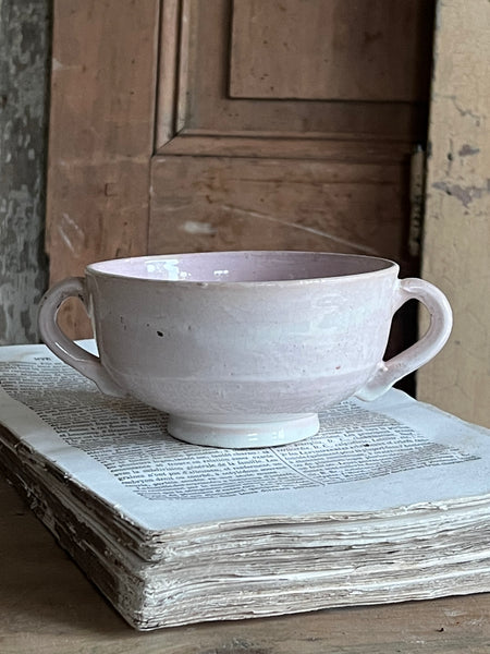 Vintage French Handled Pink Bowl