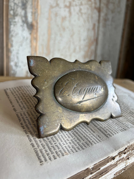 Vintage French Name plaque