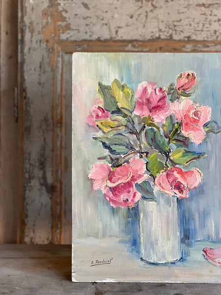 Floral Oil Painting on Board