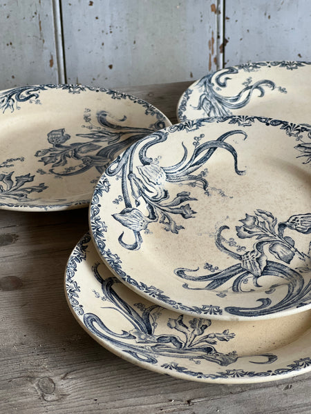 Terre de Fer Iris Vintage French Plates