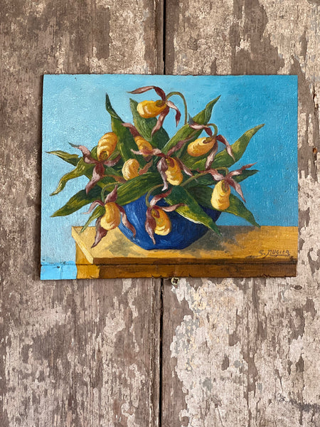 Floral Oil Painting on Board