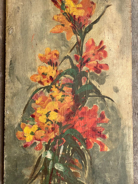 Beautiful Vintage Floral on Board