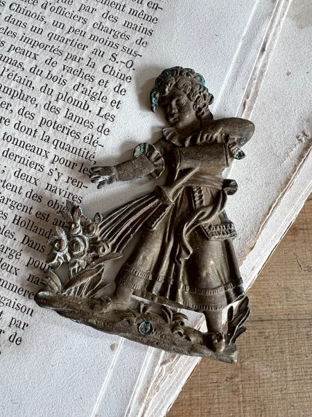 Vintage French Brass Lady