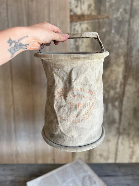 French Vintage Canvas Water Carrier
