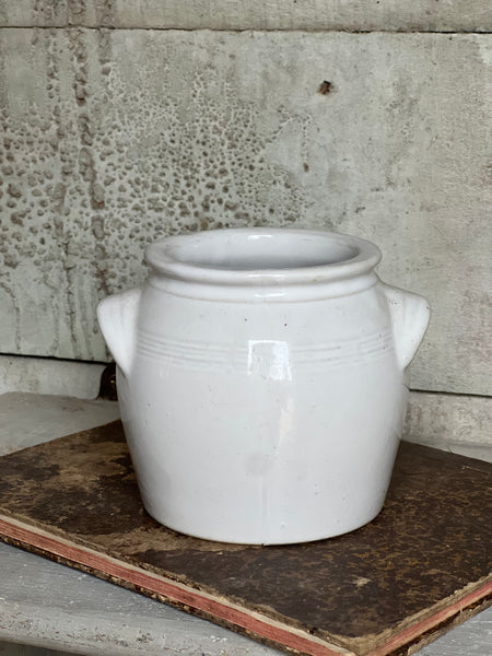 Small Crisp White Confit Jar