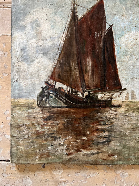 Vintage Boat Painting