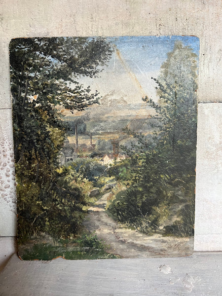 French Landscape Oil on Board