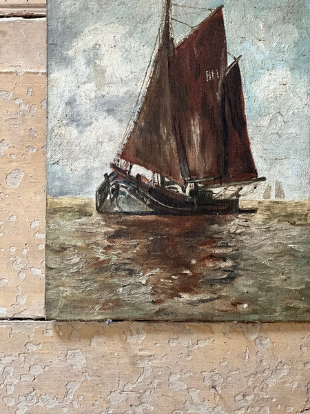 Vintage Boat Painting