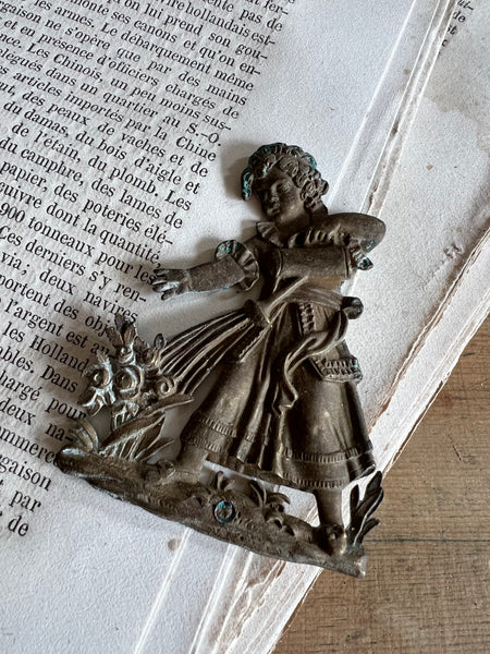 Vintage French Brass Lady