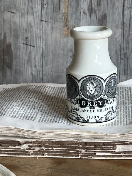 Large Rare Creil et Montereau French Mustard Jar