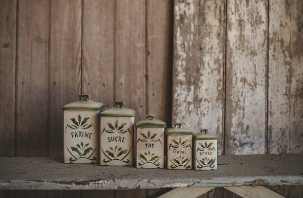 Vintage French Kitchen Cannisters
