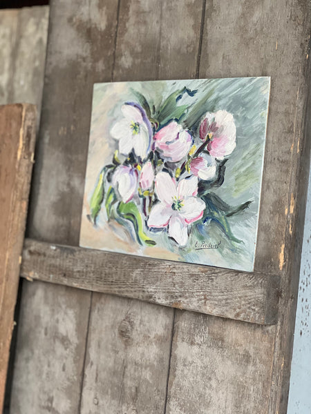 Floral Oil Painting on Board