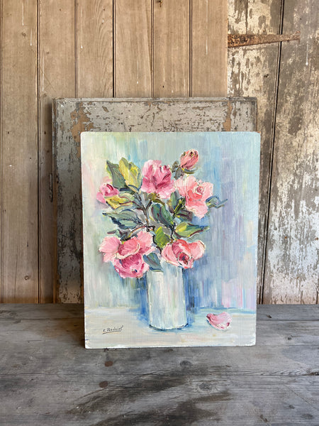 Floral Oil Painting on Board