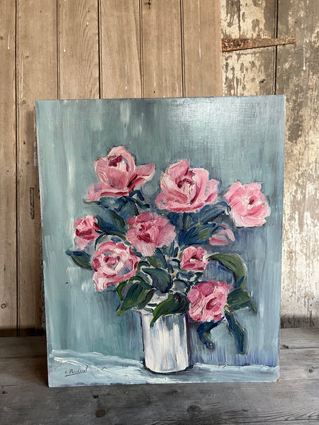 Floral Oil Painting on Board