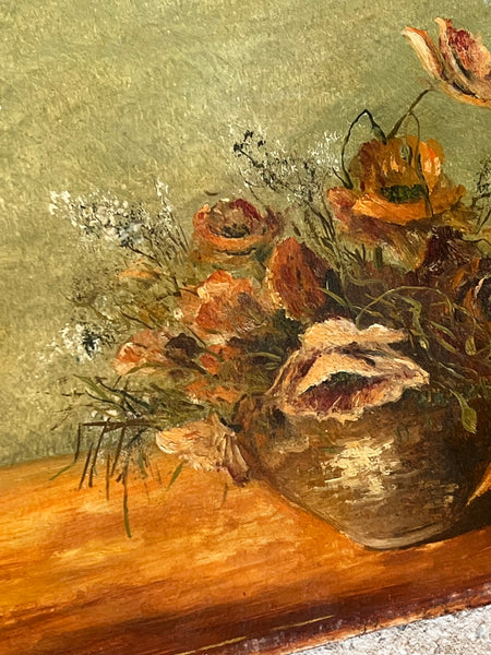 Beautiful Vintage Floral on Board