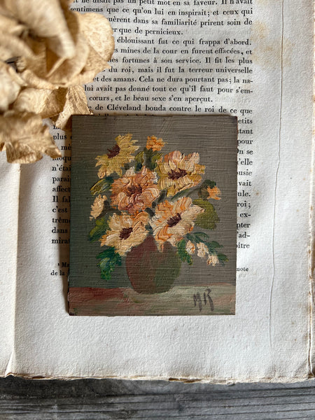 Small French Floral Oil Painting