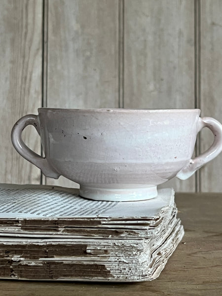 Vintage French Handled Pink Bowl