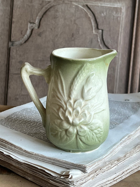 Small French Vintage Gorgeous Barbotine Jug