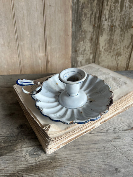Vintage Enamel Candlestick Holder