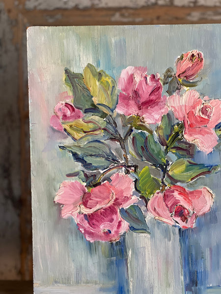 Floral Oil Painting on Board