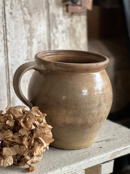 French Stoneware Handled Pot