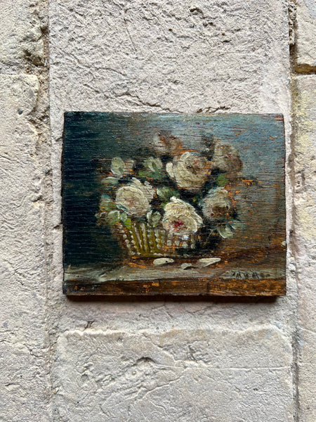 Small French Floral Oil Painting