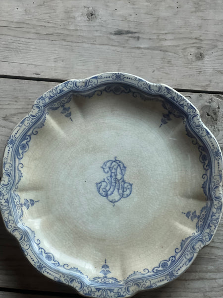 French Monogrammed Charger
