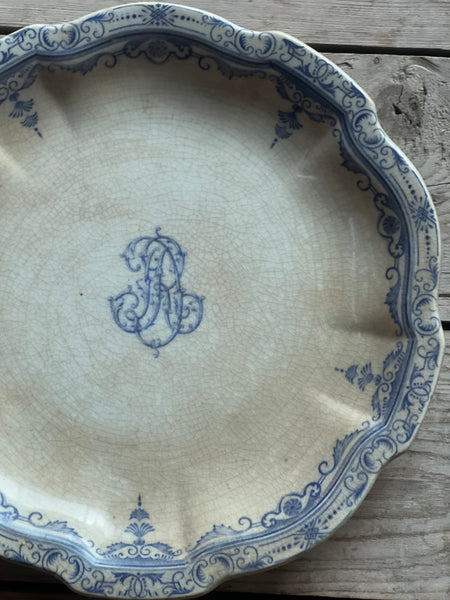 French Monogrammed Charger
