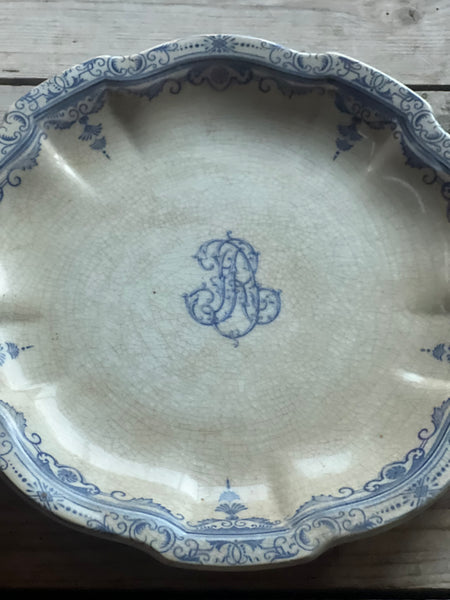 French Monogrammed Charger