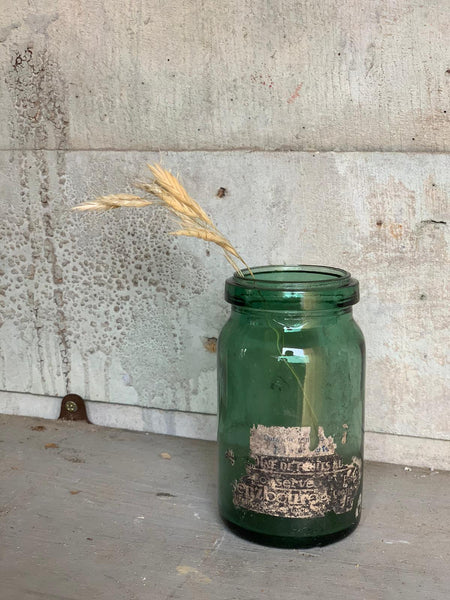 Green French Vintage Confiture Jar