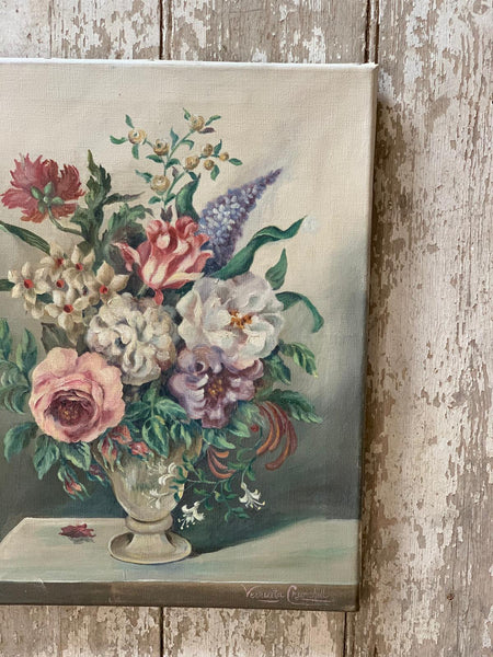 French Floral Oil Painting