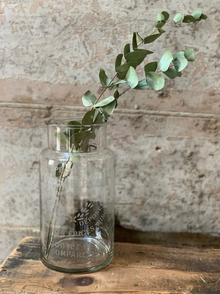 French Vintage Etched Glass Jars